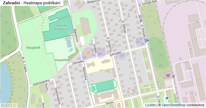 Zahradní - mapa podnikání