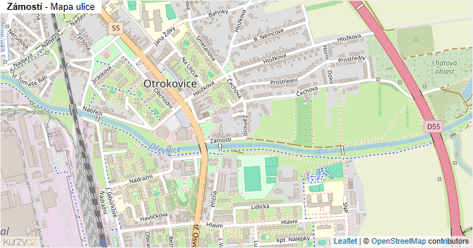 Zámostí - mapa ulice