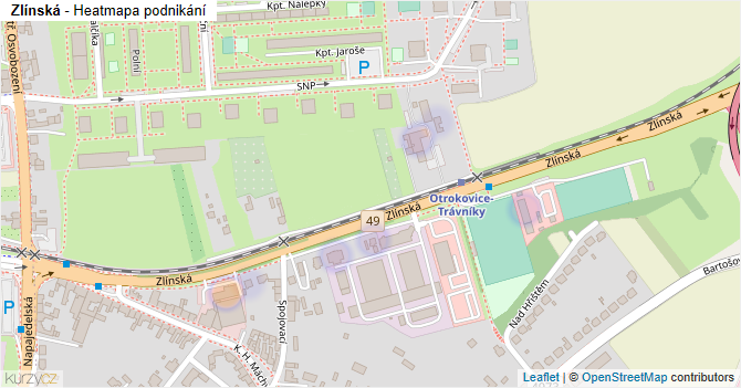 Zlínská - mapa podnikání