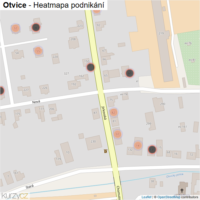 Mapa Otvice - Firmy v obci.