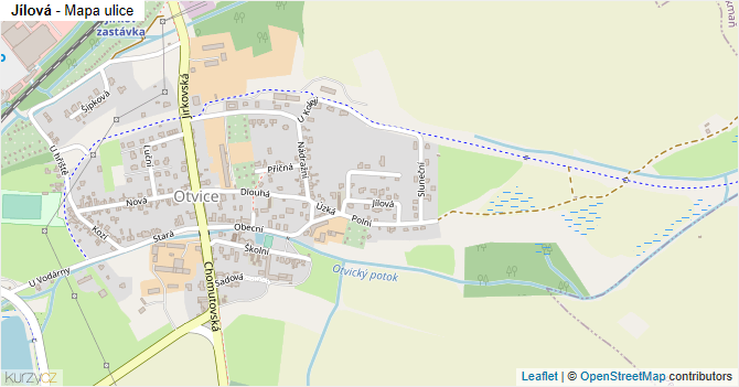 Jílová - mapa ulice