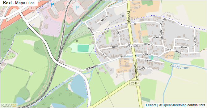 Kozí - mapa ulice