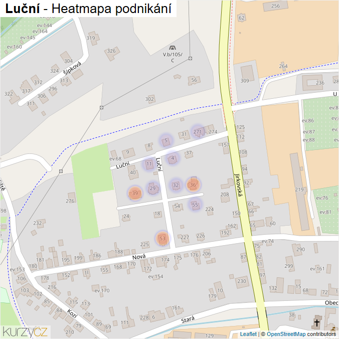 Mapa Luční - Firmy v ulici.