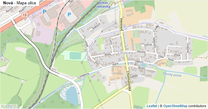 Nová - mapa ulice