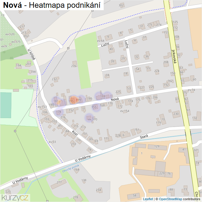 Mapa Nová - Firmy v ulici.