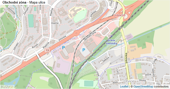 Obchodní zóna - mapa ulice