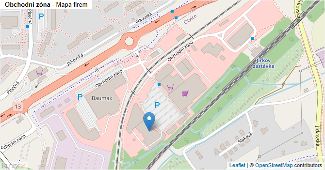 Obchodní zóna - mapa firem