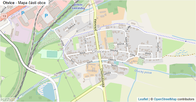 Otvice - mapa části obce