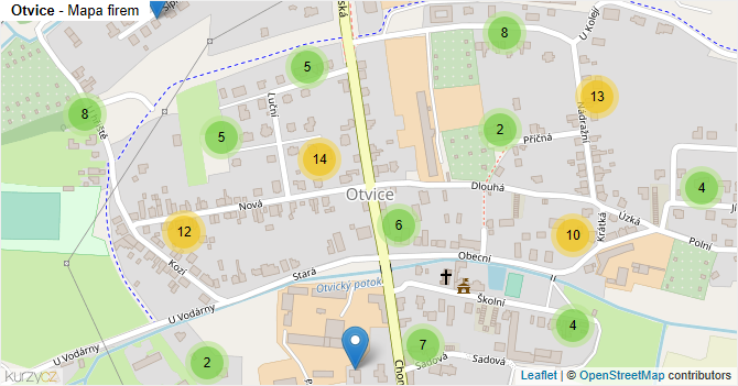 Otvice - mapa firem
