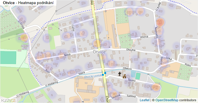 Otvice - mapa podnikání