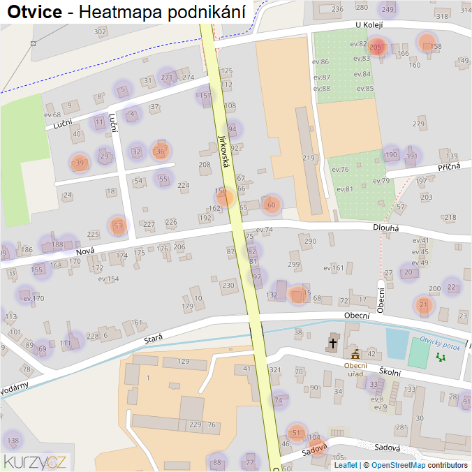 Mapa Otvice - Firmy v části obce.