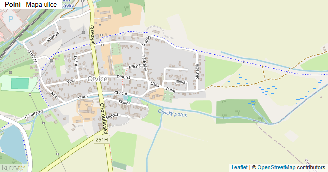 Polní - mapa ulice