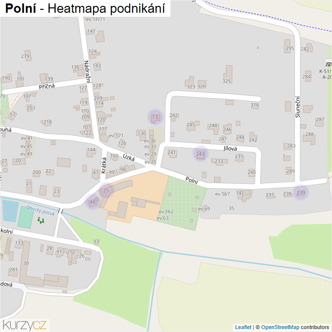 Mapa Polní - Firmy v ulici.
