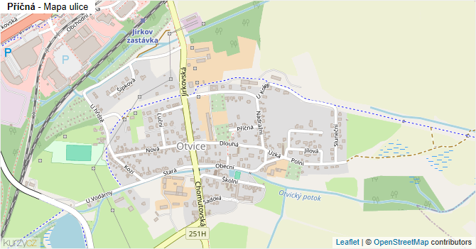 Příčná - mapa ulice