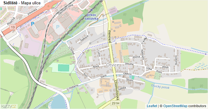 Sídliště - mapa ulice