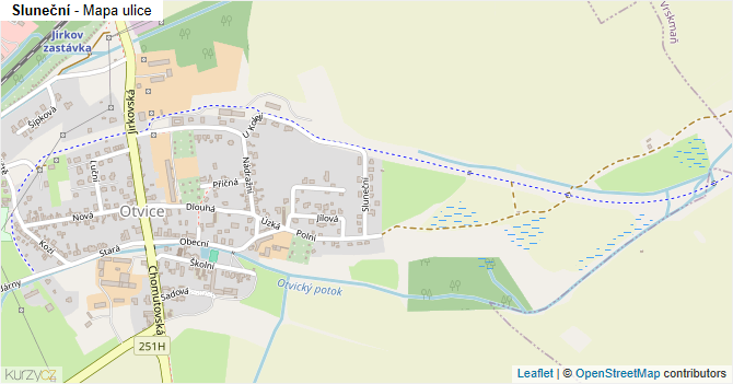 Sluneční - mapa ulice