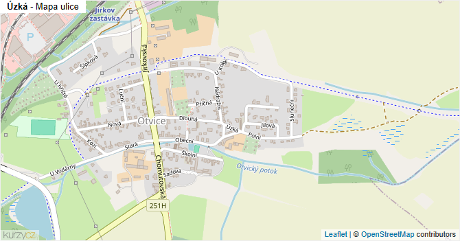 Úzká - mapa ulice