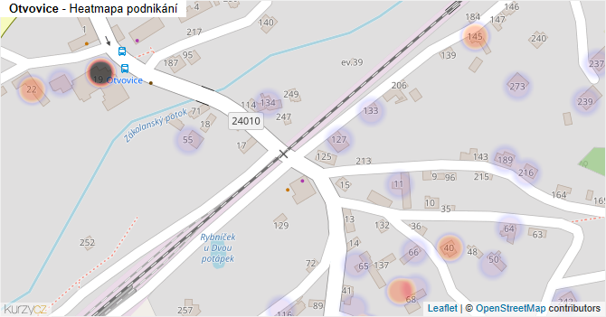 Otvovice - mapa podnikání
