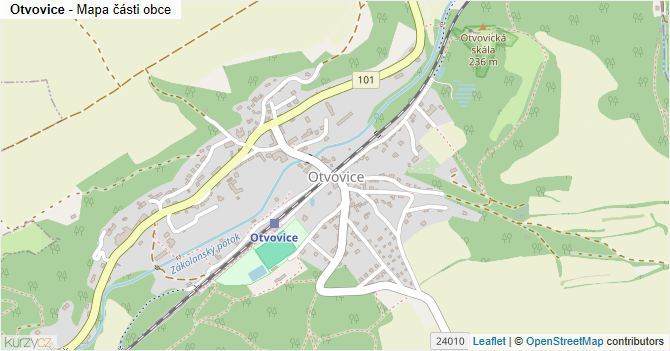 Otvovice - mapa části obce
