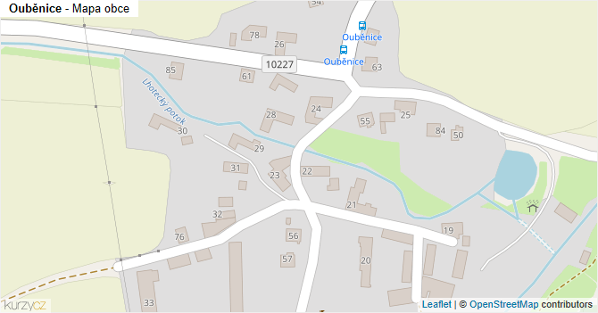 Ouběnice - mapa obce