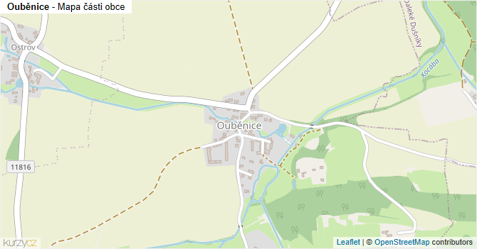 Ouběnice - mapa části obce