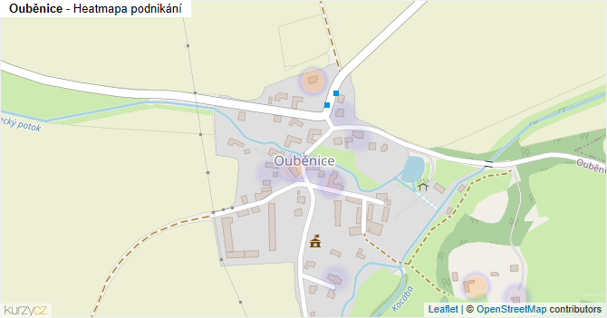Ouběnice - mapa podnikání