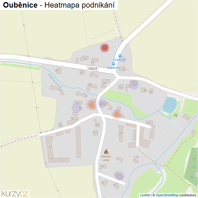 Mapa Ouběnice - Firmy v části obce.