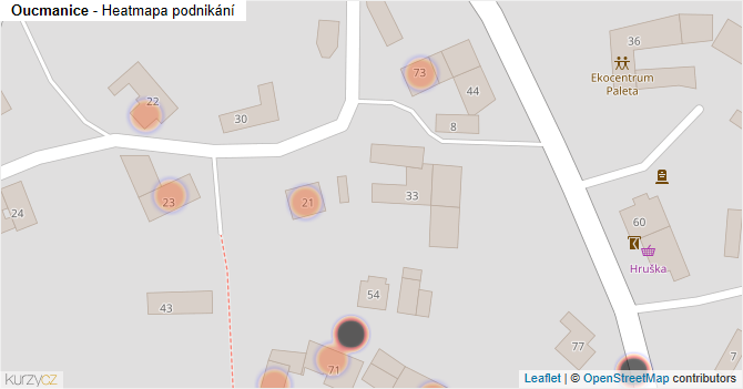 Oucmanice - mapa podnikání