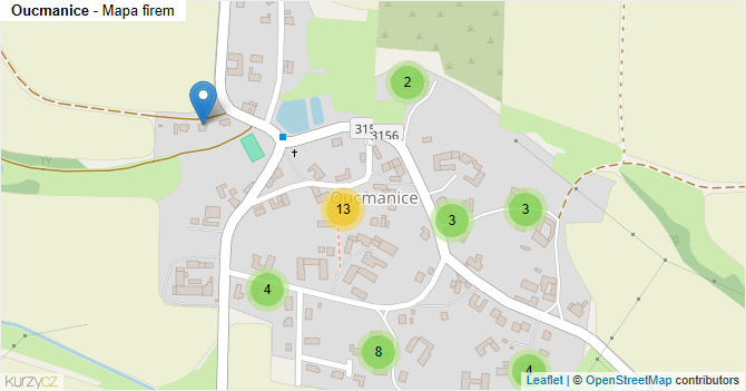 Oucmanice - mapa firem