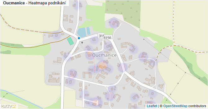 Oucmanice - mapa podnikání