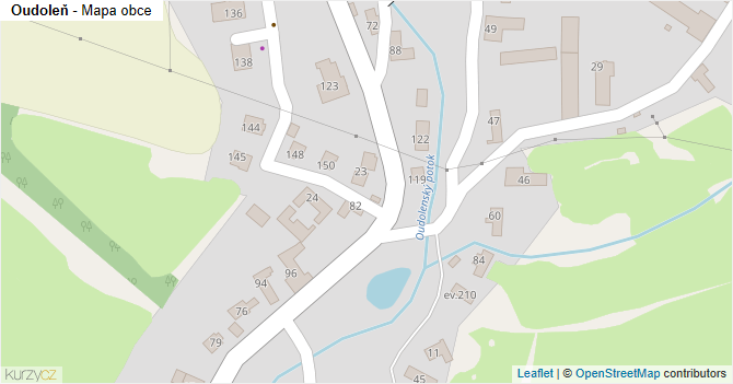 Oudoleň - mapa obce