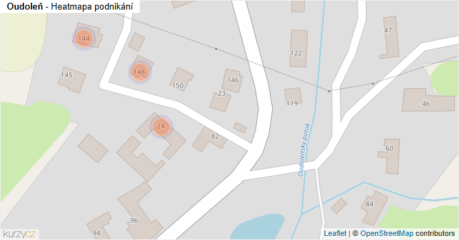 Oudoleň - mapa podnikání