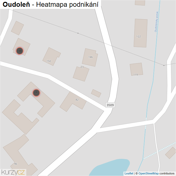 Mapa Oudoleň - Firmy v obci.