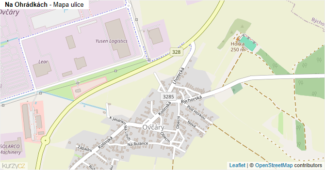 Na Ohrádkách - mapa ulice