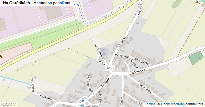 Na Ohrádkách - mapa podnikání