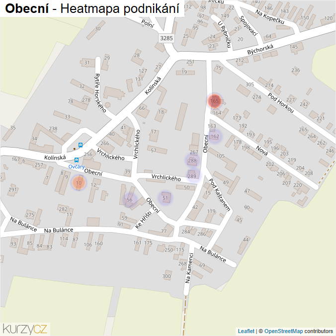 Mapa Obecní - Firmy v ulici.