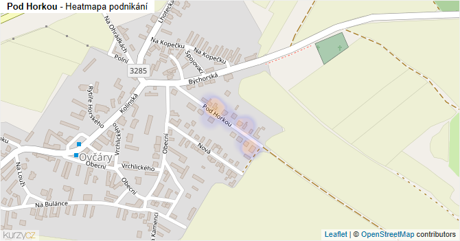 Pod Horkou - mapa podnikání