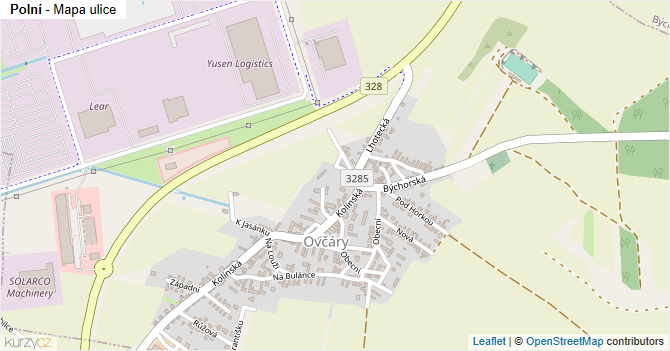 Polní - mapa ulice