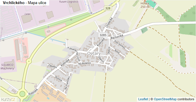 Vrchlického - mapa ulice