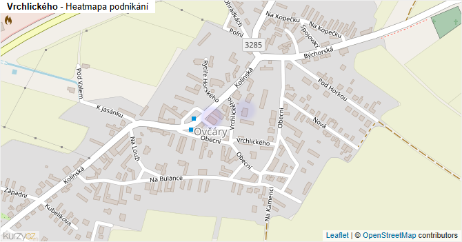 Vrchlického - mapa podnikání