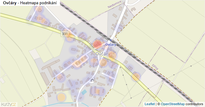 Ovčáry - mapa podnikání