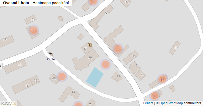 Ovesná Lhota - mapa podnikání