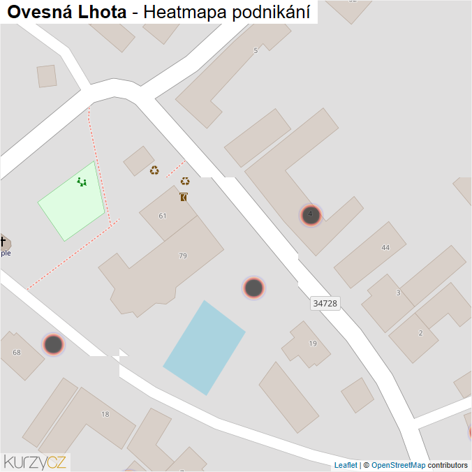 Mapa Ovesná Lhota - Firmy v obci.