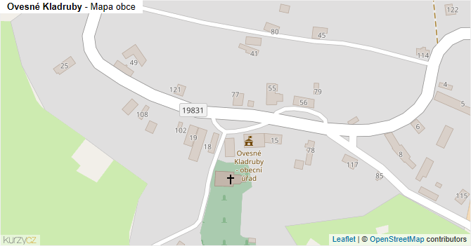 Ovesné Kladruby - mapa obce