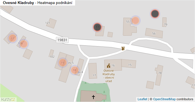 Ovesné Kladruby - mapa podnikání