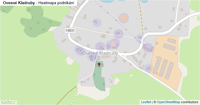 Ovesné Kladruby - mapa podnikání