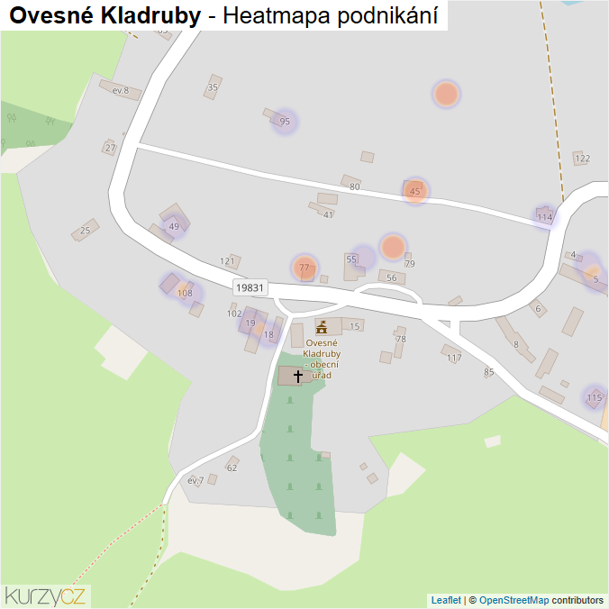 Mapa Ovesné Kladruby - Firmy v části obce.