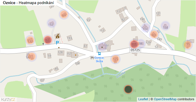 Oznice - mapa podnikání
