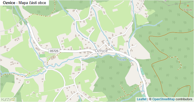 Oznice - mapa části obce