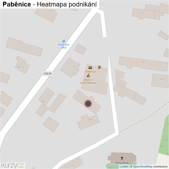 Mapa Paběnice - Firmy v obci.